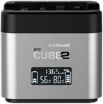 Hahnel Pro Cube 2 Dual Charger - Canon - Color: Silver