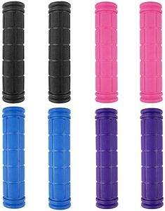 Kasteco 4 Pairs Bicycle Handle Bar Grips Mushroom Grips for BMX/MTB/Road Mountain/Boys and Girls Kids Bikes, 4 Colors, Black, Blue, Pink, Purple