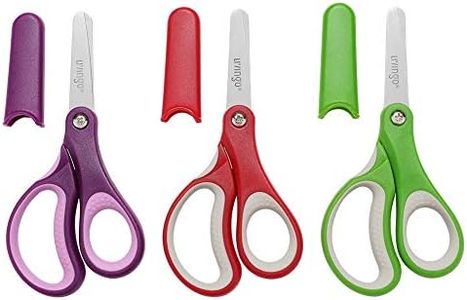 LIVINGO 5" Left and Right Handed Kids Scissors, Safety Blunt Tip Sharp Stainless Steel Blade Scissors for Children School Teacher Use Crafting Cutting Paper, 3 Pack Assorted Colors