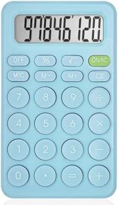 Basic Cute Calculator Four Function for Teachers Students Basics Office, Small Handheld Calculator, 8 Digit with LCD Display, Sensitive Button, 5.5×3.2 inches Blue