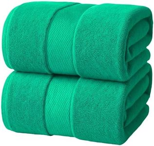 Infinitee Xclusives Premium Green Bath Sheets – Pack of 2, 35x70 Inches Large Bath Sheet Towel - 100% Cotton Ultra Soft and Absorbent Oversized Towels for Bathroom, Hotel & Spa Quality Towel