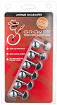 Grover 406C6 Rotomatic Mini 6 in Line Self Locking Machine Heads, Chrome