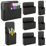YOUNTHYE 8PCS Magnetic Pen Holder, Marker Holder Magnetic Whiteboard Pen Holder Black Self Adhesive Pen Holder for Fridge Door, Home, Office, 2Sizes