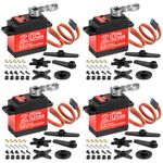 Miuzei 20KG RC Servo Motor High Torque Metal Gear Digital Servo Waterproof Steering for 1/8, 1/10, 1/12 R/C Model DIY Car Robot, Control Angle 180° (4)