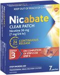 Nicabate Clear Patch, Quit Smoking, Step 3 for Nicotine Craving Control, 7 mg, 7 Clear Patches