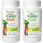 Webber Naturals Most Complete Multi For Women, 90 Capsules, One-Per-Day, Over 55 Vitamins & Most Complete Multi For Women 50+, 90 Capsules, One-Per-Day, Over 55 Vitamins