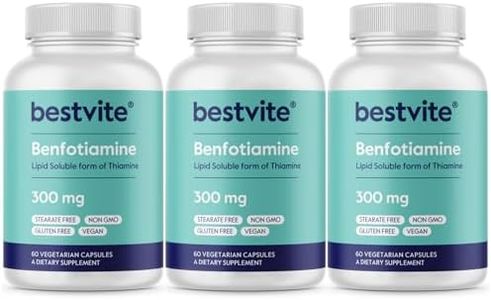 Benfotiamine 300mg (180 Vegetarian Capsules) (3-Pack) No Stearates - No Silicon Dioxide - Vegan - Non GMO - Gluten Free