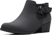 Clarks Women's Adreena Field Ankle Boot, Black Leather, 7