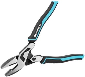 DURATECH 8-Inch Linemans Pliers, Compound High-Leverage Linesman Pliers with Wire Cutter, CR-V Steel, Dual Pivot Design, Anti-Slip TPR Grip for Electrical, Repair, Wire Gripping