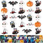 FIDWOD Halloween Party Bag Fillers for Kids: Multi-Item Party Favour Pack Pop Fidget Keychain Toys - Stocking Stuffers Goodie Bag Fillers - Stress Relief Sensory Silicone Set (24PCS)