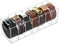 NIUBEE Belt Organizer, Acrylic Belt Storage Holder for The Closet, 7 Compartments Display Case for Tie and Bow Tie