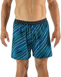Balanced Tech Men's Active Performance Photoprint Boxers Shorts - Animal Watercolor Teal Multi - Small