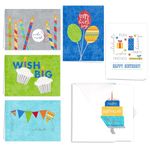 Celebrate! Birthday Card Assortment Pack - Set of 36 cards - 6 of each design, blank inside with white envelopes