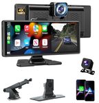 Cason Upgraded Carplay/Car Android System Touch Screen 10-Inch with 4K Dash Cam &1080p Rear Camera,Android Car Stereo Infotainment System IPS LED Display Screen with Voice Control,BT for All Vehicles
