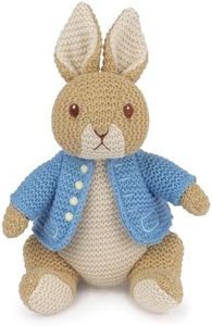 GUND Beatrix Potter Peter Rabbit Knit Plush, Stuffed Animal for Ages 1 and Up, Brown/Blue, 6.5”