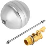 Stainless Steel Float Ball, Brass Adjustable Male Thread Water Sensor Hydraulics Used in Pipeline for Water Tank Pump Mount Livestock Waterer DN15 G1 2