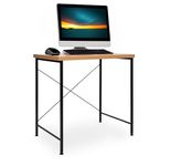 Absolute Deal Compact Corner Desk - Versatile Home Office Workstation & Gaming Desk for Small Spaces - 80x50x75 cm - Beech Desk Wooden Top/Black Legs