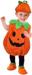 Pumpkin Halloween Costumes for Kids Hooded Sets Toddlers Costumes Romper Jumpsuit Outfits Cosplay for Boys Girls, Orange-6, 8-9 Years