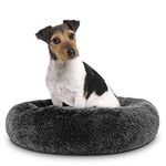 The Dog’s Bed Dog Bed, Medium LightGrey Plush Removable Cover Calming Nest Bed