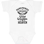 inktastic Handpicked for Earth By My Great Grandpa in Heaven Baby Bodysuit, 0020 White, Newborn