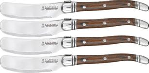 Trudeau Laguiole Soft Cheese Knives (Set of 4), Stainless/Wood