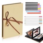 HASTHIP® Scrapbook Albums - 6x8 Inch Hardcover Photo Albums with 8 Metallic Markers & Decorative Stickers, 34 Pages Photo Album Book, Memory Book for Weddings, Birthdays, Travel, Anniversary Gift