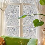 WISDOM Bamboo Style Frosted Window Privacy Film Static Cling Translucent Window Coverings No Glue Glass Door Film Sun Heat Blocking Window Vinyl Clings for Home Kitchen Office Living Room (24" x 240)