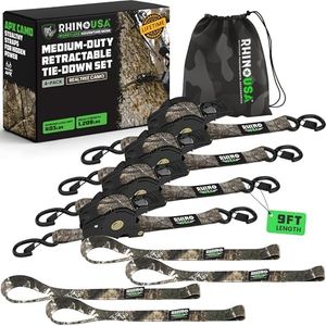 Rhino USA Retractable Ratchet Tie Down Straps