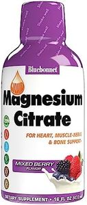 Bluebonnet Nutrition Liquid Magnesium Citrate, For Calm, Muscle Cramps, Stress Relief, Vegan, Vegetarian, Non GMO, Gluten Free, Soy Free, Milk Free, Kosher, 16 fl oz 32 Servings, Mixed Berry Flavor