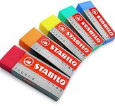 STABILO Legend Plastic Eraser Pack of 5 Blue, Green, Orange, Red, Yellow