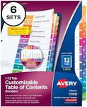 Avery 12 Tab Dividers for 3 Ring Bi