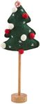 Mud Pie Lg Felt Pom Tree Table SITTERS, Dark Green