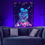 DAWNTREES Wall Tapestry,Fluorescent Aesthetic Tapestry,Trippy Tapestry,Suitable for Wall Decoration of Bedroom, Living Room and Dormitory Room (3, 78.74''x59.06'')