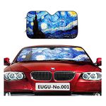 EUGU Car Windshield Sunshade,Van Gogh Starry Sky Heat Shield Sun Visor Keep Vehicle Cool,Thicken 5-Layer UV,Blocks 99% UV Radiation and Protects Interior