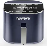 Nuwave Brio Plus 8 Qt Air Fryer, PFAS Free, New & Improved, Digital Touch Screen, Cool White Display, 50°F~400°F in Precise 5°, 5 Cook Functions, 100 Presets & 50 Memory, 3 Wattages 700, 1500, 1800