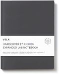 Vela Sciences E7-C Expanded Hardcover Lab Notebook, 9.25 x 11.75 in (23.5 x 30 cm), 144 Pages, Permanent Bound, 70lb Heavyweight Paper (1-Pack, Grid+)