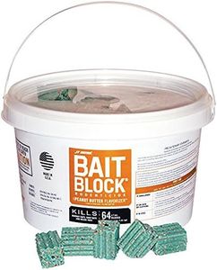 JT Eaton 704-PN Bait Block Anticoagulant Rodenticide, Peanut Butter Flavor, for Mice and Rats (4 lb Pail of 64)