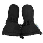 JAN & JUL Baby Snow Mittens Waterproof and Thumbless (Black, XS: 0-2Y)