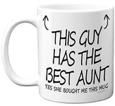 Stuff4 This Guy Has The Best Aunt Mug - Auntie Aunty Aunt Gifts, 11oz Ceramic Dishwasher Safe Coffee Mugs - Nephew Gifts for Birthday, Christmas Day Presents, Secret Santa, Premium Cup - Made in UK