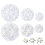 LIHAO Snowflake Cookie Cutters, 6 Pack Christmas Fondant Cutters Cake Molds Cake Decoration Snowflake Plunger Cookie Cutter Mold DIY Snow Flake Cake Decorating Kits