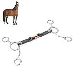 Equestrian Loose Ring Full Cheek Gag, Gag Ring Snaffle Bits Horse Chew Horse Chew Stainless Steel Gag Bit Black Steel Mouth Horse Chew Cowhorse Smooth Dogbone Bit