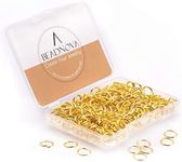 BEADNOVA 8mm Open Jump Rings Gold Jump Rings for Jewelry Making and Keychains (300Pcs)