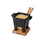 Boska Fondue Set Nero - Tapas Mini Fondue Set on Teawarmers - 300 ml Volume for 175 gr Melted Cheese [inc. Fondue Forks] [Microwave- and Dishwasher Safe]