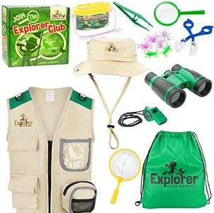 Kids Explorer Kit Bug Hunting Kit for Children - Including Exploration Costume - Safari Vest and Hat - Binoculars and Insect Catching Equipment. Suitable Toys for Boys and Girls Aged 3-7 Years Old