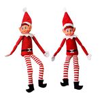 Elves Behavin' Badly - Pack of 2 Elf Plush With Vinyl Face - Red/White/Black