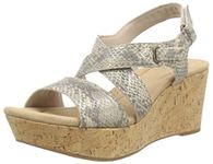 Clarks Women Rose Way Outdoor Sandal Beige Metallic (26171319) Uk-8