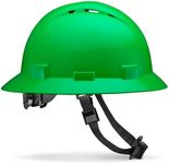 Acerpal Full Brim Vented Solid Green OSHA Hard Hat with 6-Point Suspension