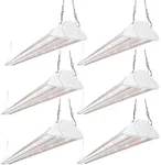 FREELICHT 6 Pack 4ft LED Grow Light, 60W (350W Equivalent), Sunlike Full Spectrum Integrated Plant Light for Hydroponic Indoor Plant Succulent Seedling Veg and Flower, Plug in with On/Off Switch