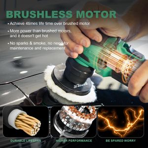BATOCA Cordless Car Polisher Kit – Mini Rotary & Dual Action, 2 Batteries, 4 Speeds, 1&3 Inch Brushless