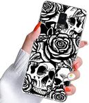 JYCUHTCL for Blu View 3 Phone Case 6"(B140DL), Skull Rose Black Personalized Design, Shockproof Slim Lightweight Crystal Clear Case for Blu View 3 Protective TPU Cover